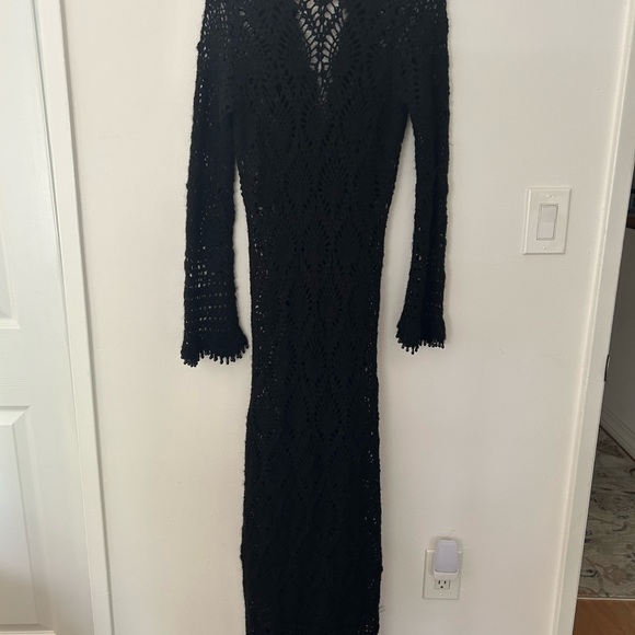 Bebe Elegant Black Long Knitted Duster - Picture 2 of 11